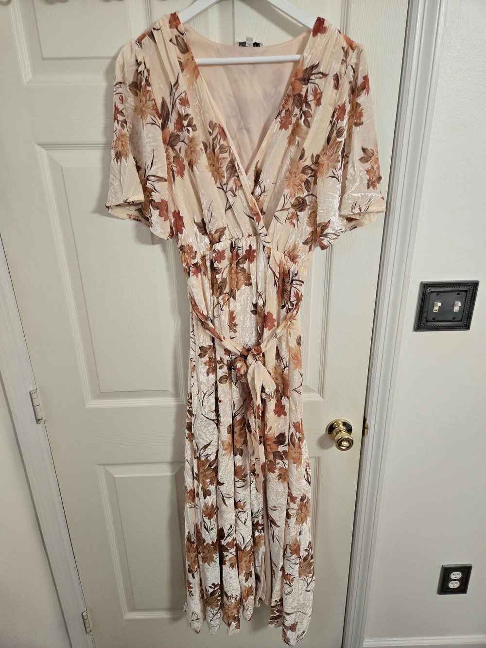 Baltic Born Cream Maxi Dress with Burnt Orange Floral Print